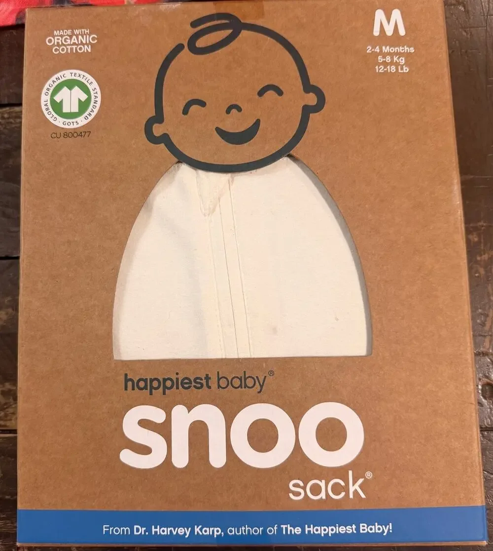 Happiest Baby SNOO Sack Medium 2-4 Months Organic Cotton Swaddle New in Box